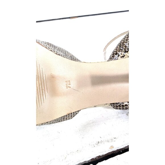 Guess snake print leather pointy high heel stiletto ankle strap pumps - Picture 7 of 7